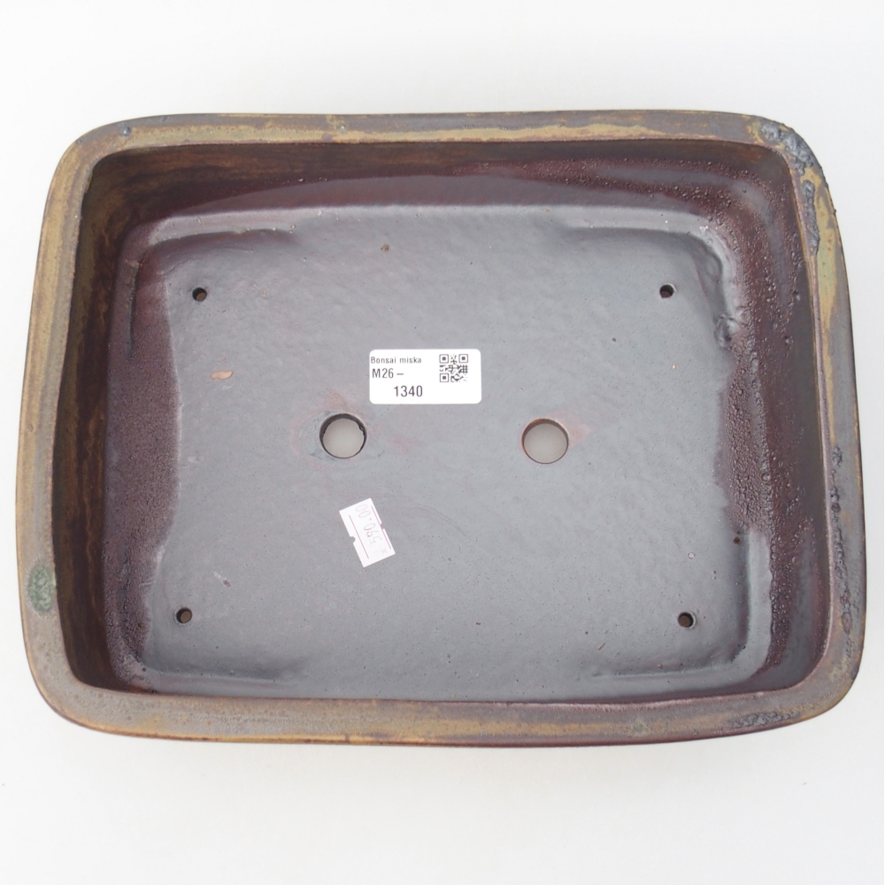 Ciotola per bonsai in ceramica 26,5 x 20,5 x 6,5 cm, marrone