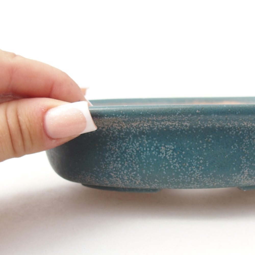 Ciotola bonsai in ceramica 14,5 x 10,5 x 3,5 cm, colore blu