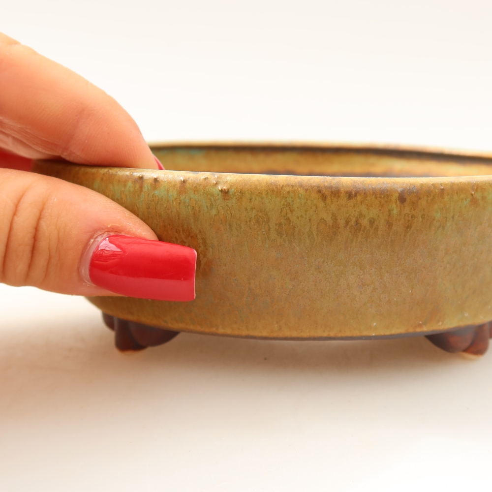 Vaso da bonsai in ceramica 12 x 10,5 x 4 cm, colore verde