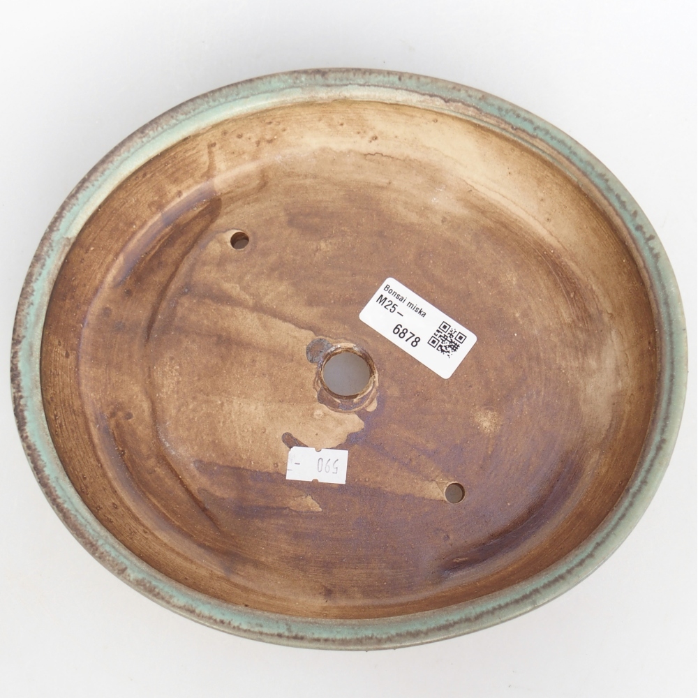 Ciotola bonsai in ceramica 22,5 x 20 x 4,5 cm, verde