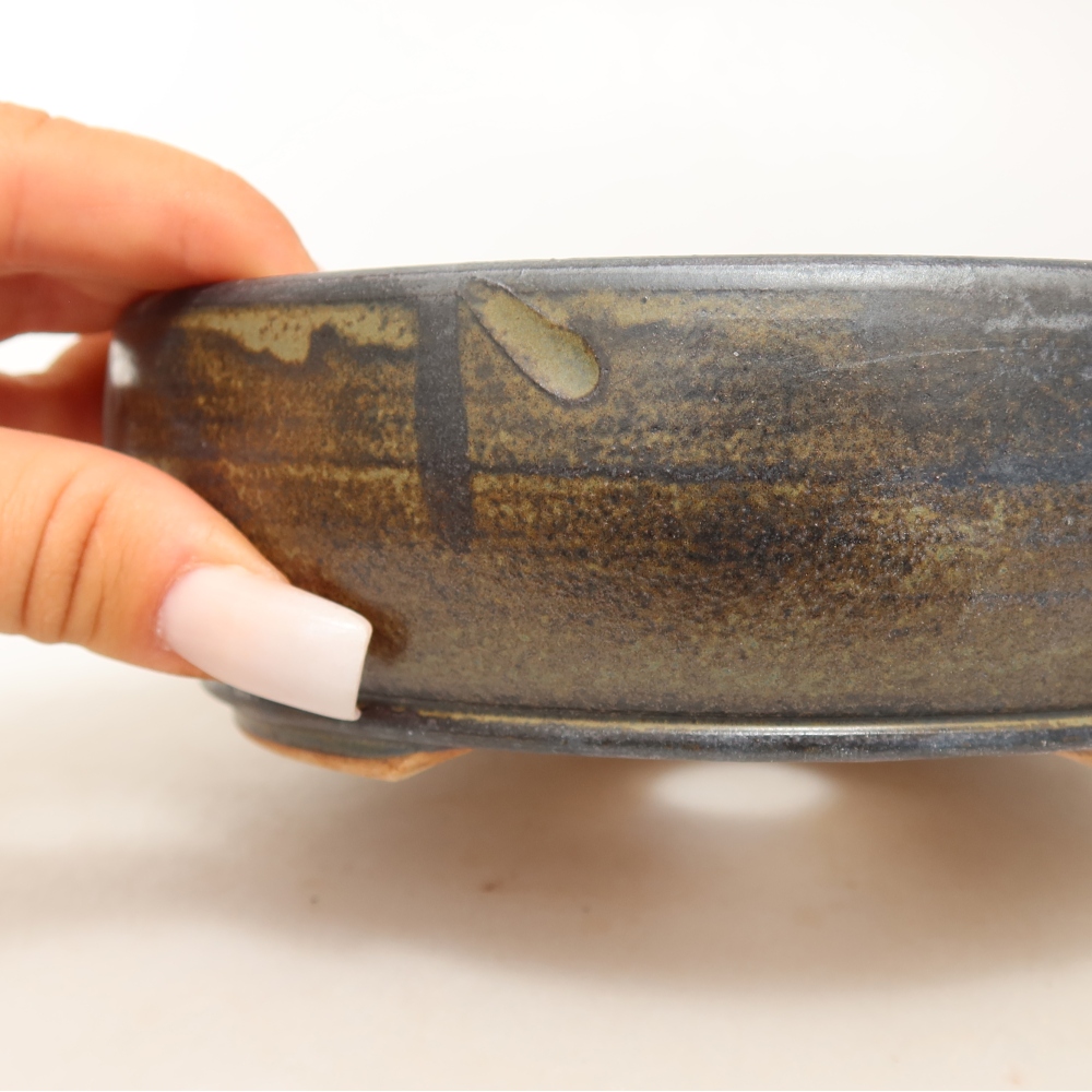 Ciotola per bonsai in ceramica 16,5 x 16,5 x 5 cm, marrone