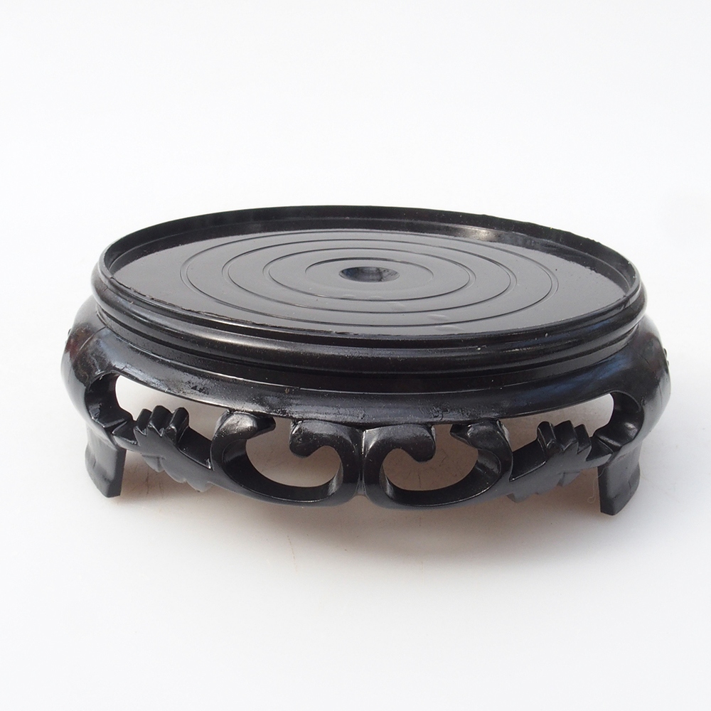 Tavolo bonsai rotondo in plastica 11 x 11 x 3,5 cm, colore nero