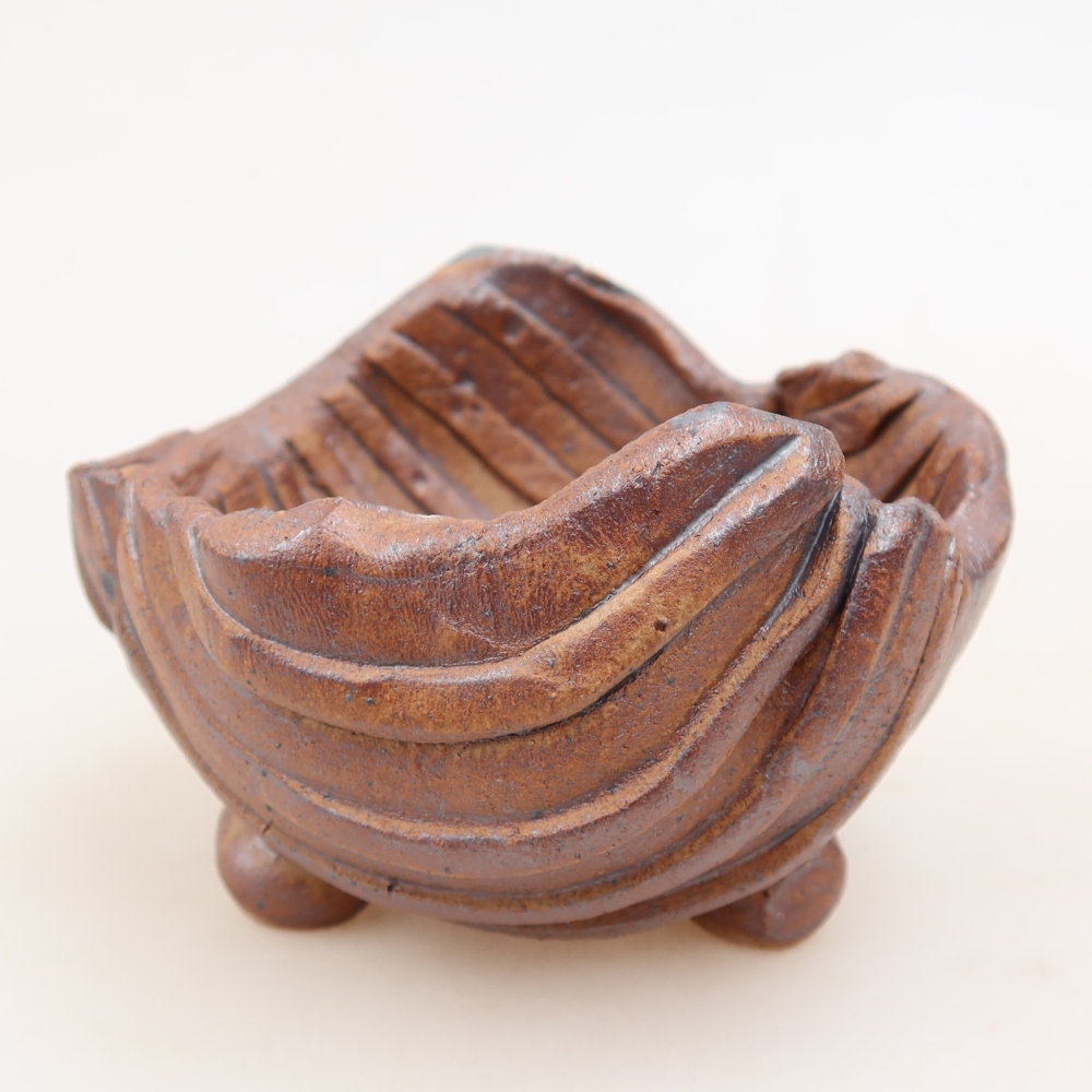 Conchiglia in ceramica 9 x 8,5 x 6 cm , colore marrone