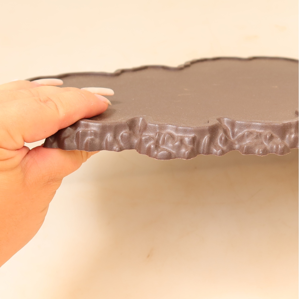 Base in plastica per bonsai 43 x 25 x 1,5 cm, colore marrone