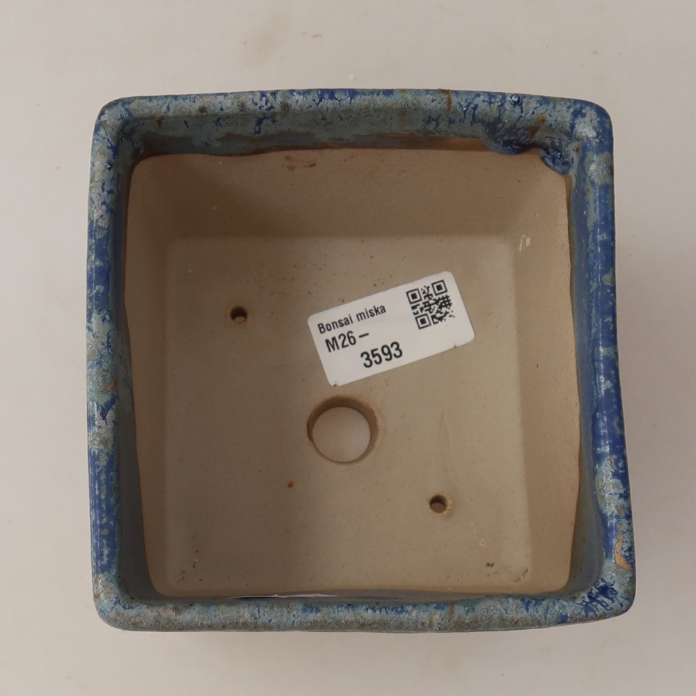 Vaso da bonsai in ceramica 11,5 x 11,5 x 9 cm, colore blu