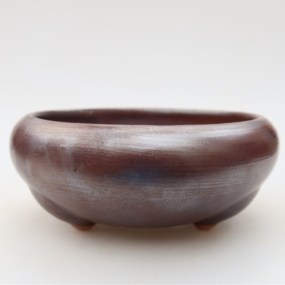 Vaso da bonsai in ceramica 15 x 15 x 6,5 cm, colore metallizzato