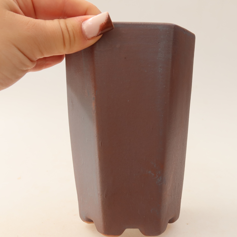 Vaso da bonsai in ceramica 9,5 x 8,5 x 14,5 cm, colore metallizzato