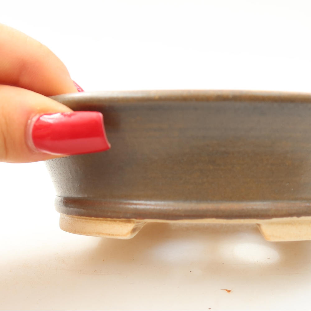 Vaso in ceramica per bonsai 13 x 11,5 x 4 cm, colore marrone