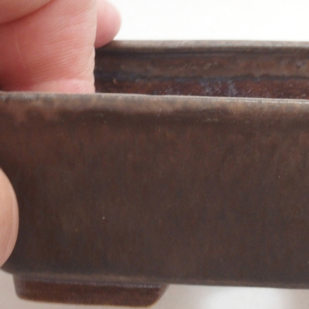 Ciotola per bonsai in ceramica 10 x 8,5 x 4 cm, marrone
