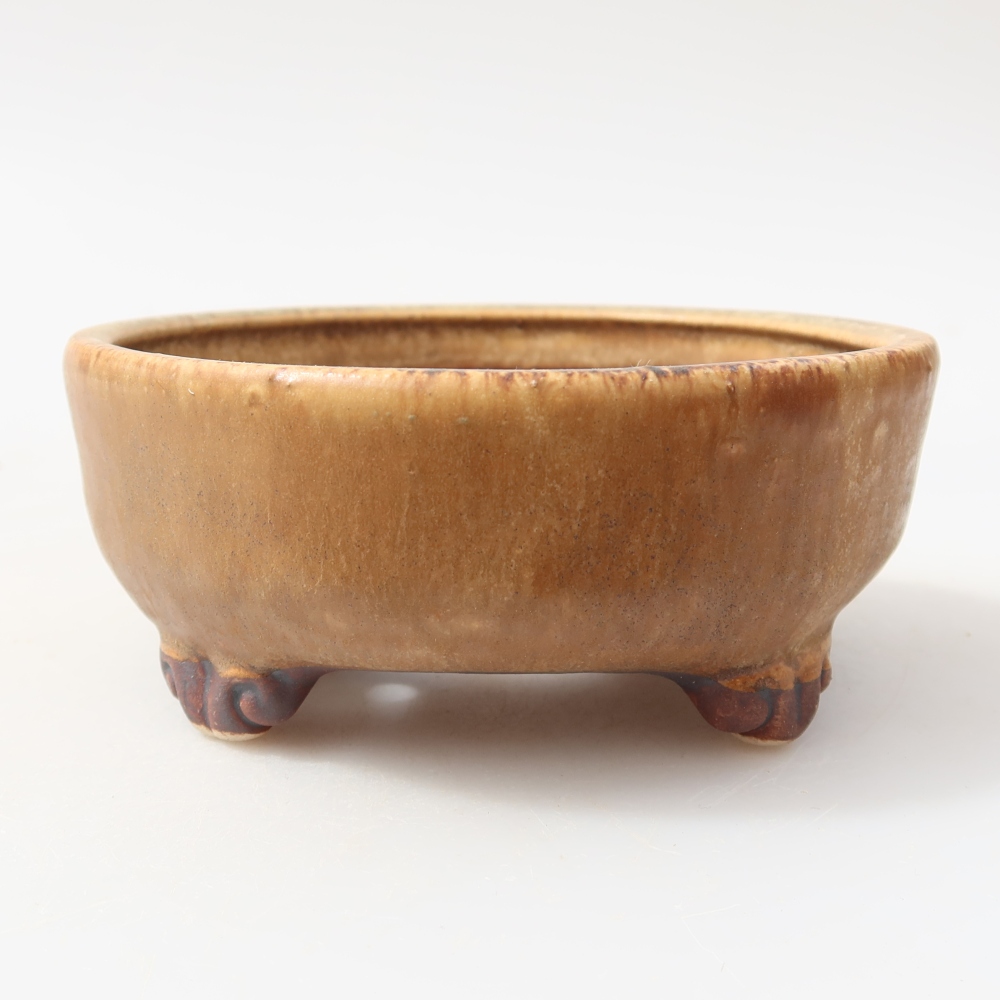 Ciotola per bonsai in ceramica 11 x 11 x 4,5 cm, marrone