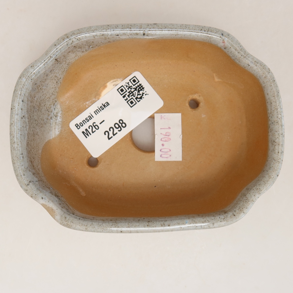 Vaso da bonsai in ceramica 10,5 x 8 x 4 cm, colore grigio