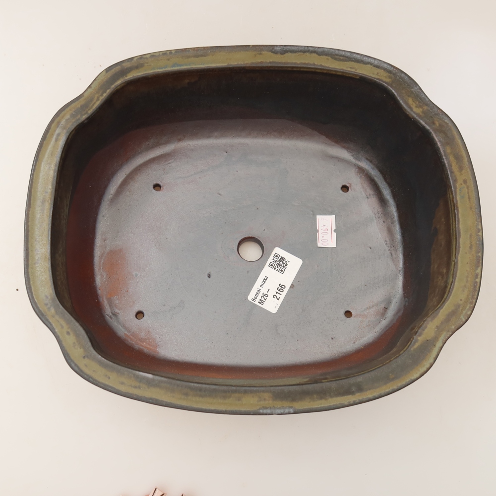 Vaso da bonsai in ceramica 24,5 x 21 x 7,5 cm, colore marrone