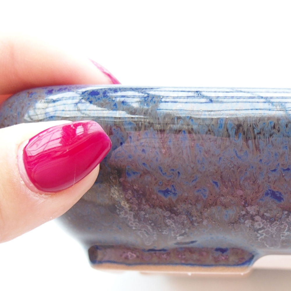 Ciotola bonsai in ceramica 17 x 14 x 3,5 cm, colore blu