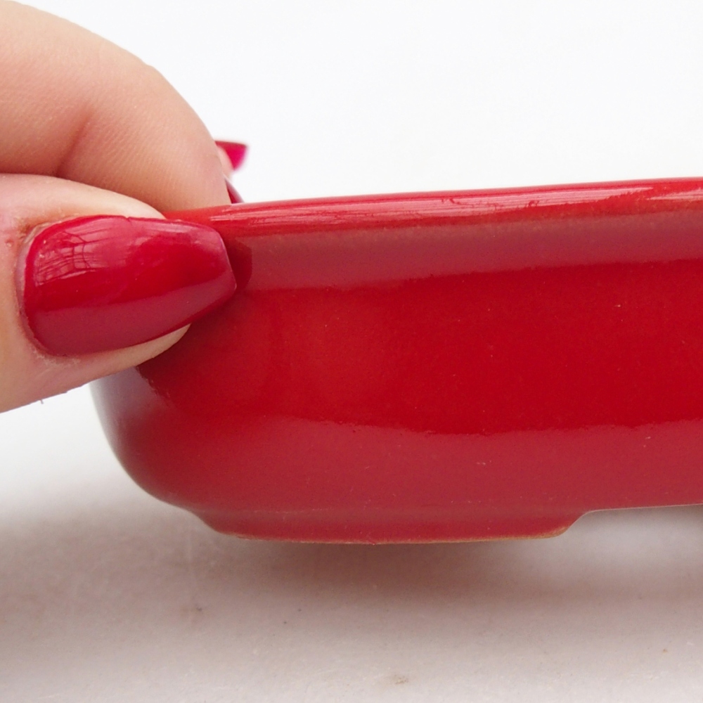 Ciotola bonsai in ceramica 26 x 26 x 8 cm, colore rosso