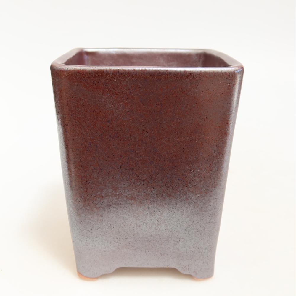 Vaso da bonsai in ceramica 9 x 9 x 11 cm, colore metallizzato