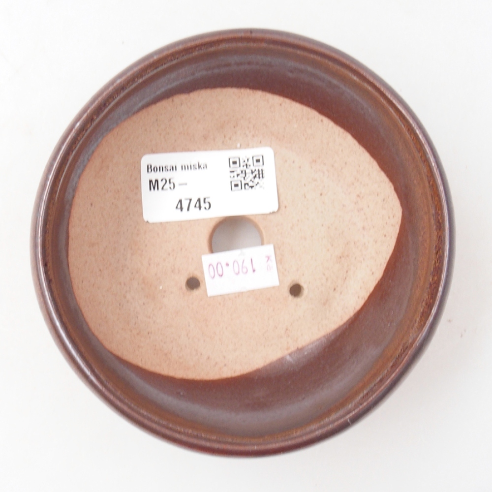 Ciotola per bonsai in ceramica 11 x 11 x 5 cm, marrone