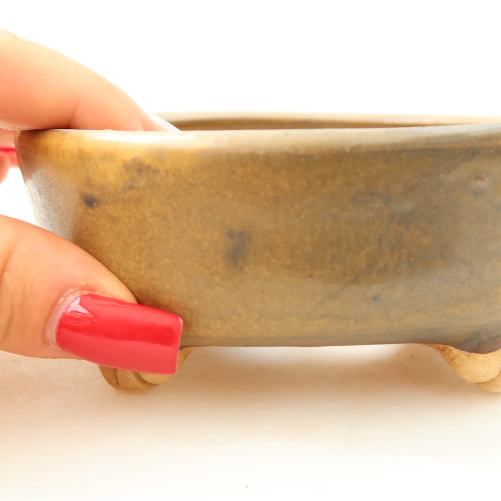 Ciotola per bonsai in ceramica 10,5 x 10,5 x 4 cm, marrone