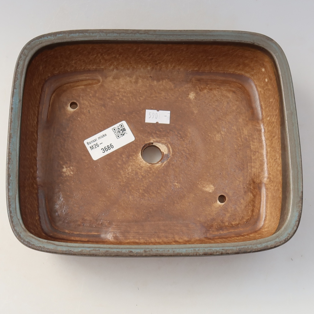 Vaso in ceramica per bonsai 22,5 x 18 x 6 cm, colore blu