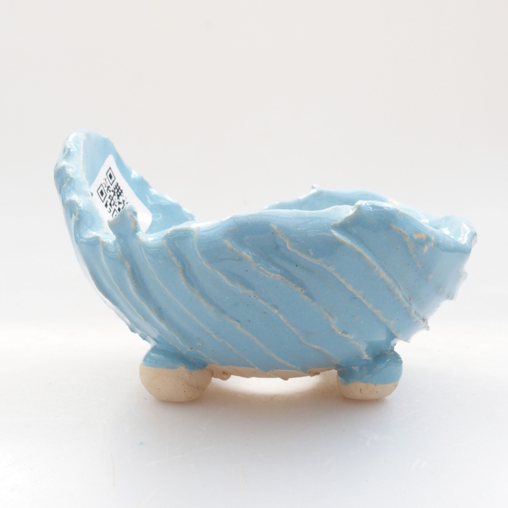 Conchiglia in ceramica 7,5 x 7,5x 5 cm , colore blu