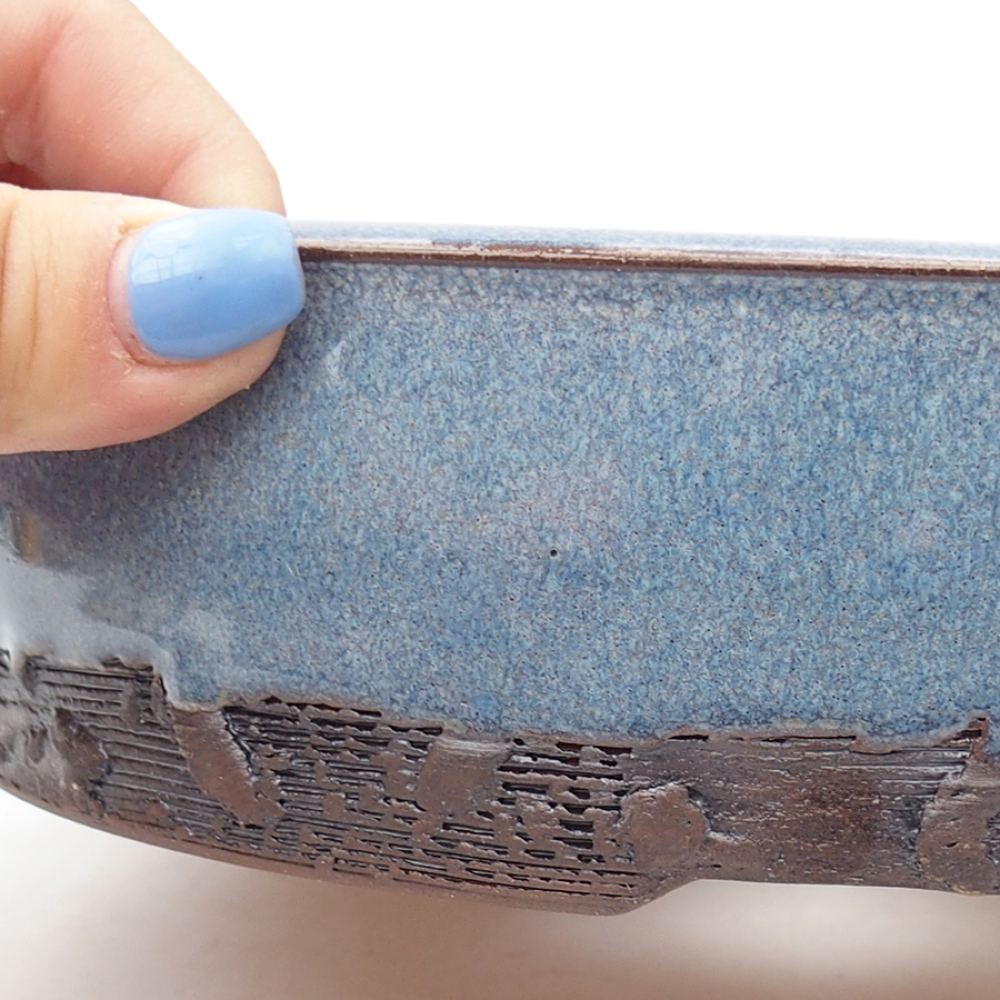 Ciotola bonsai in ceramica 20 x 20 x 5 cm, colore blu