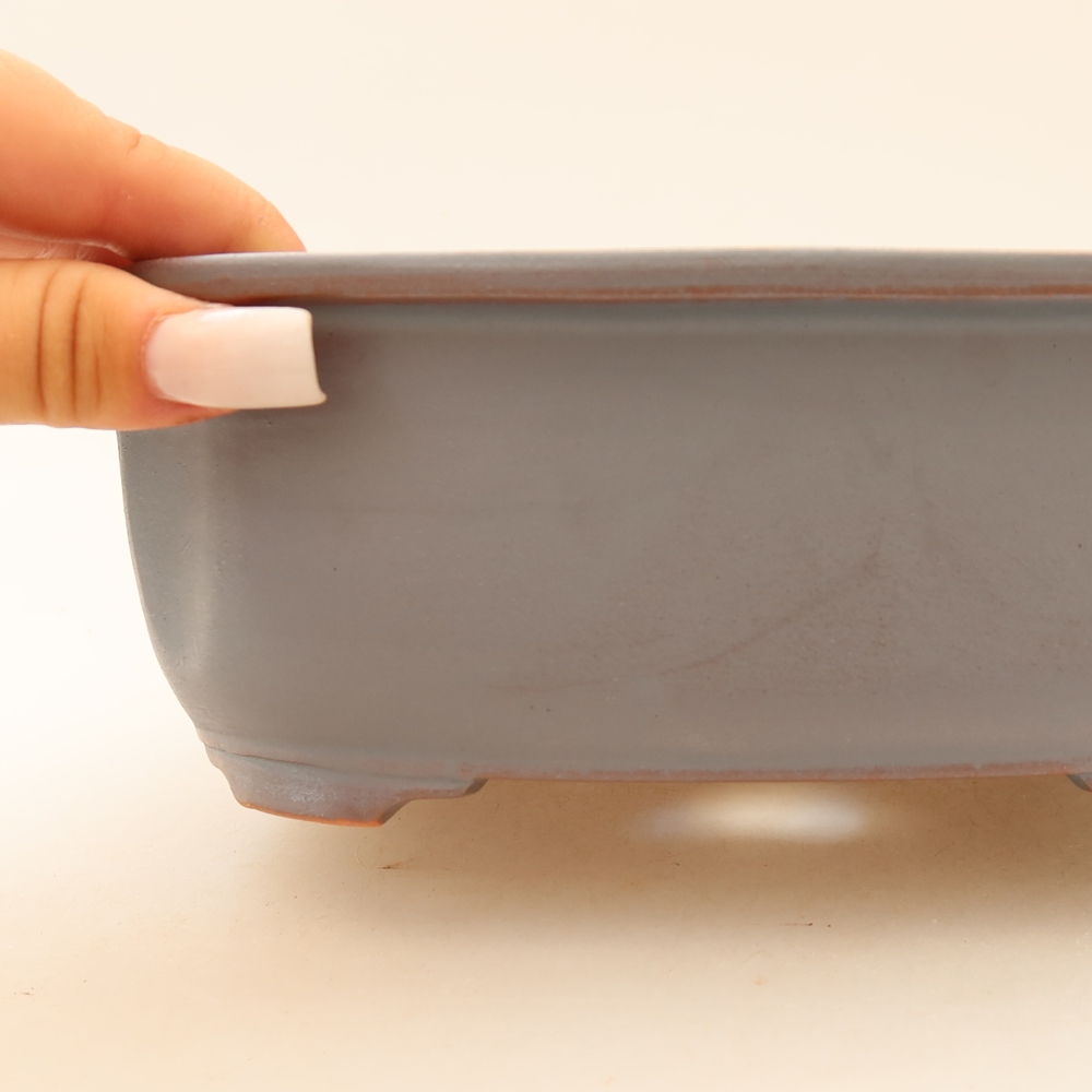 Ciotola bonsai in ceramica 22,5 x 17,5 x 7,5 cm, colore metallo