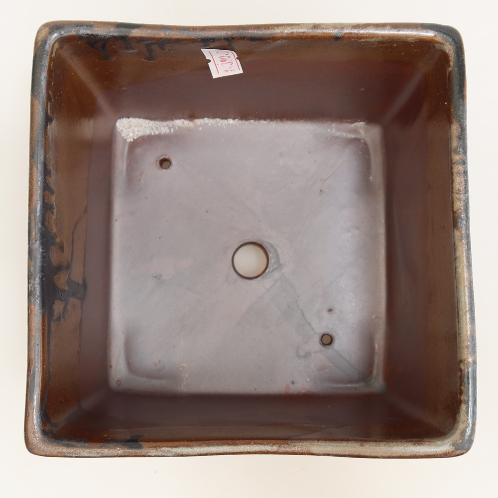 Vaso da bonsai in ceramica 15 x 15 x 10,5 cm, colore marrone