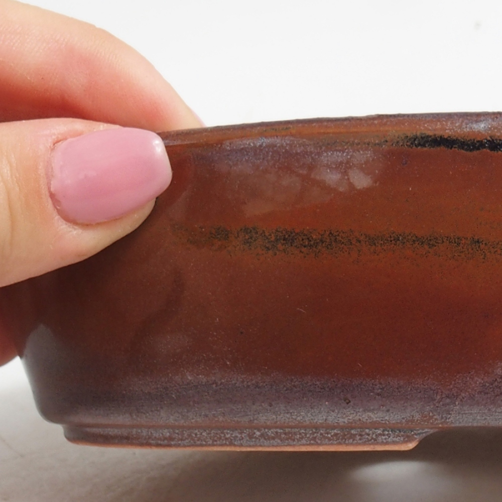 Ciotola per bonsai in ceramica 15 x 9,5 x 4 cm, marrone