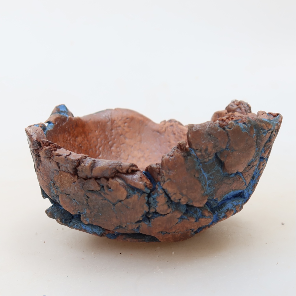 Guscio in ceramica 9 x 9 x 4 cm, colore blu