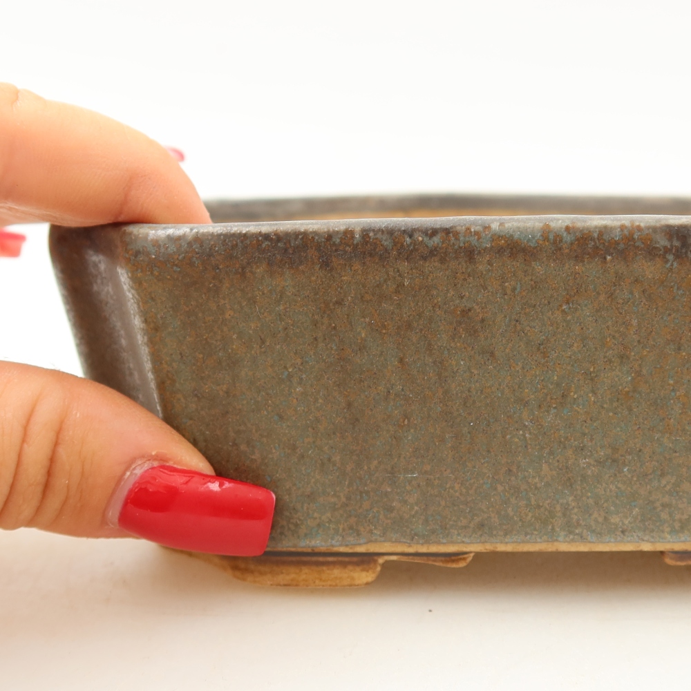 Vaso da bonsai in ceramica 14 x 11,5 x 4,5 cm, colore verde