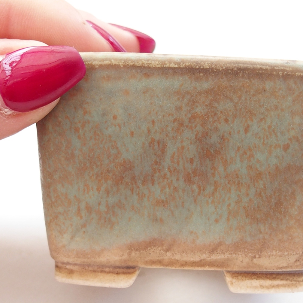 Ciotola per bonsai in ceramica 6 x 6 x 4,5 cm, verde