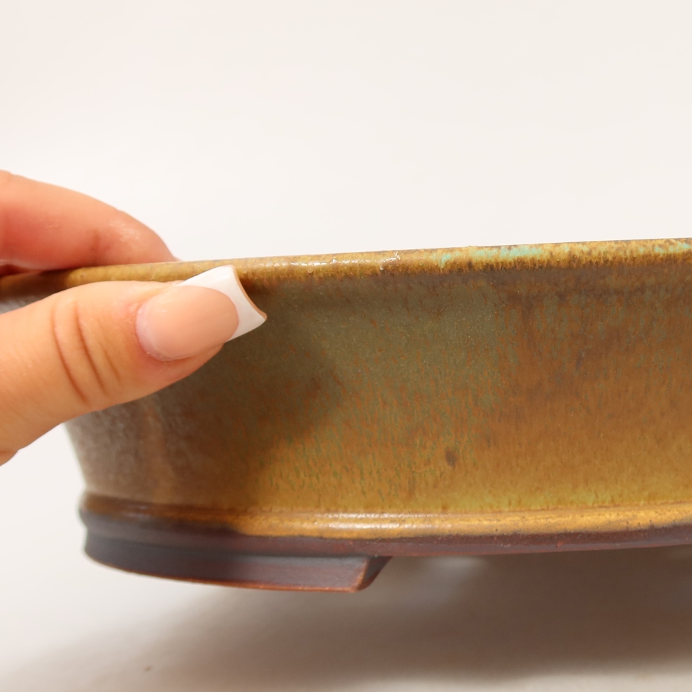 Vaso da bonsai in ceramica 27 x 24,5 x 5,5 cm, colore verde