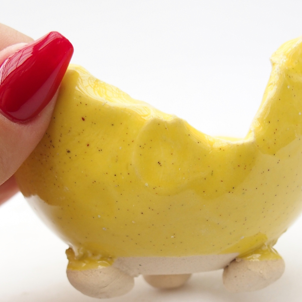 Conchiglia in ceramica 8,5 x 8,5 x 6 cm , giallo