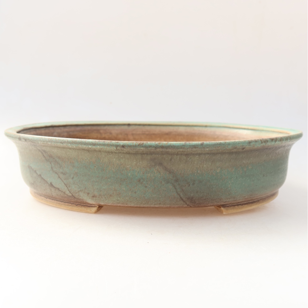 Vaso da bonsai in ceramica 26 x 24 x 6 cm, colore verde