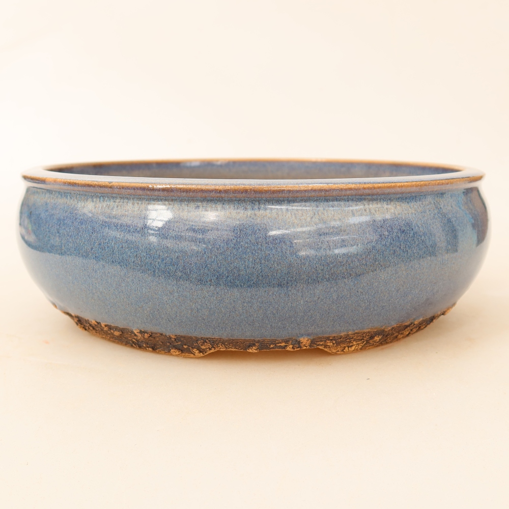 Vaso da bonsai in ceramica 24 x 24 x 7,5 cm, colore blu