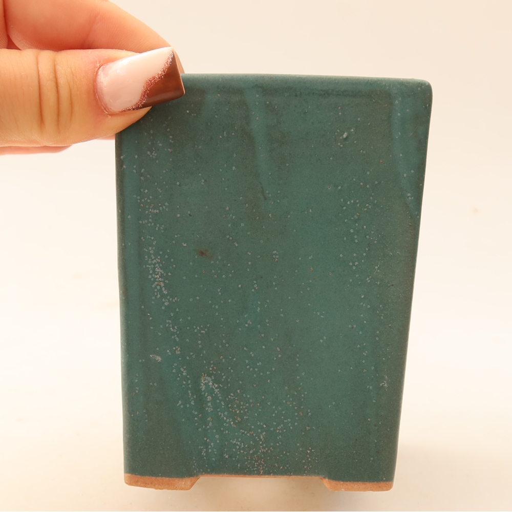 Vaso da bonsai in ceramica 7,5 x 7,5 x 10 cm, colore blu