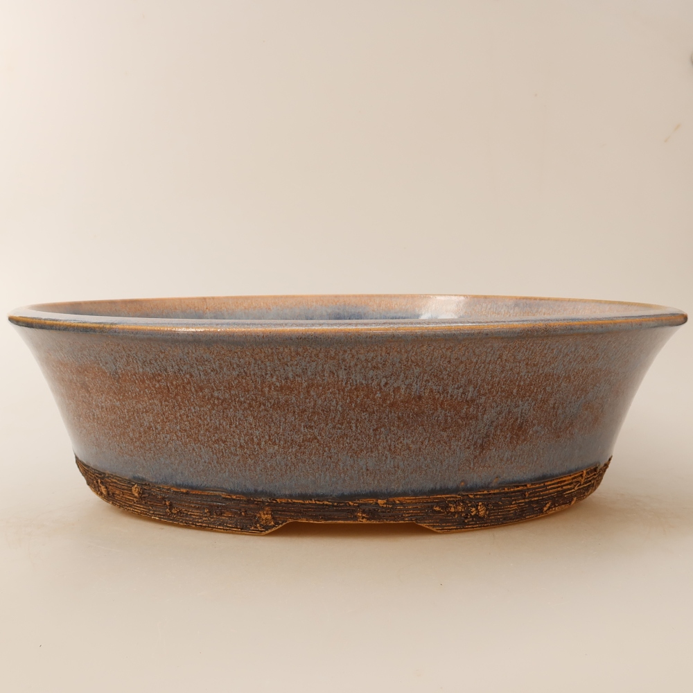Vaso da bonsai in ceramica 31 x 31 x 8 cm, colore blu