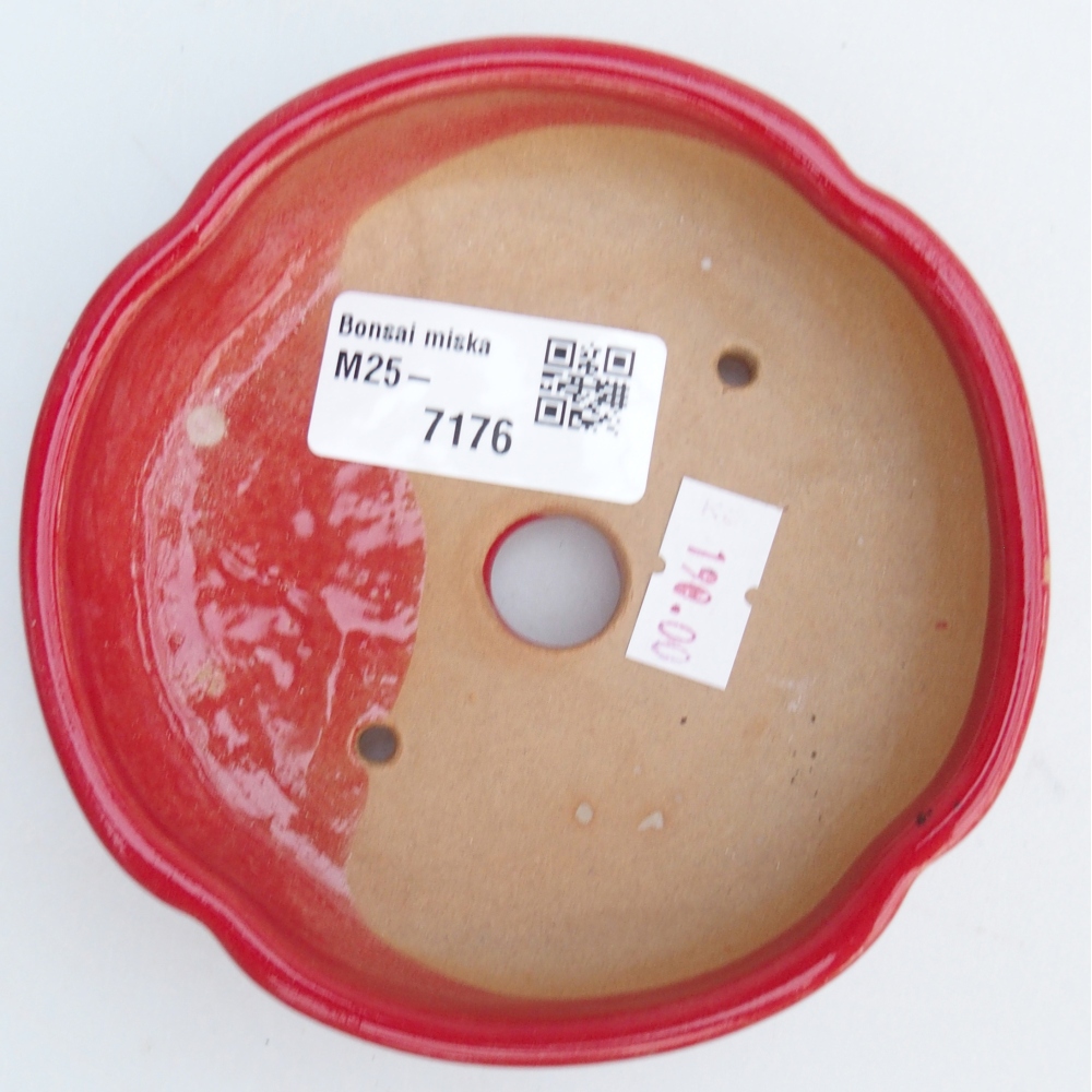 Ciotola bonsai in ceramica 26 x 26 x 8 cm, colore rosso