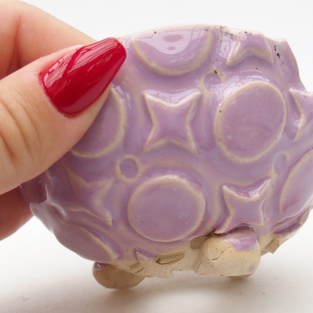 Conchiglia in ceramica 9 x 8,5 x 6 cm , colore viola