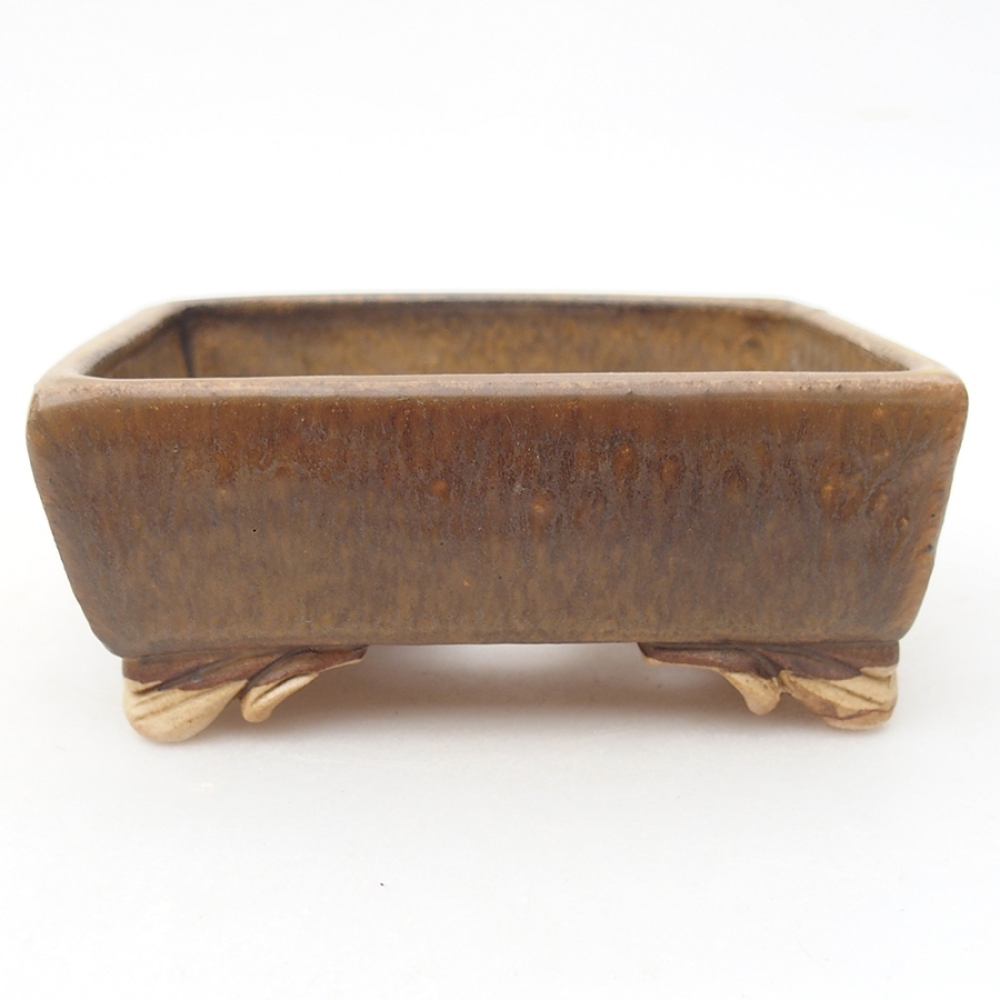 Ciotola per bonsai in ceramica 10 x 8,5 x 4 cm, marrone
