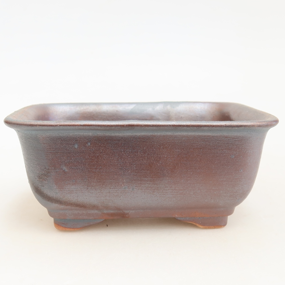 Ciotola bonsai in ceramica 13,5 x 10,5 x 6 cm, colore metallo