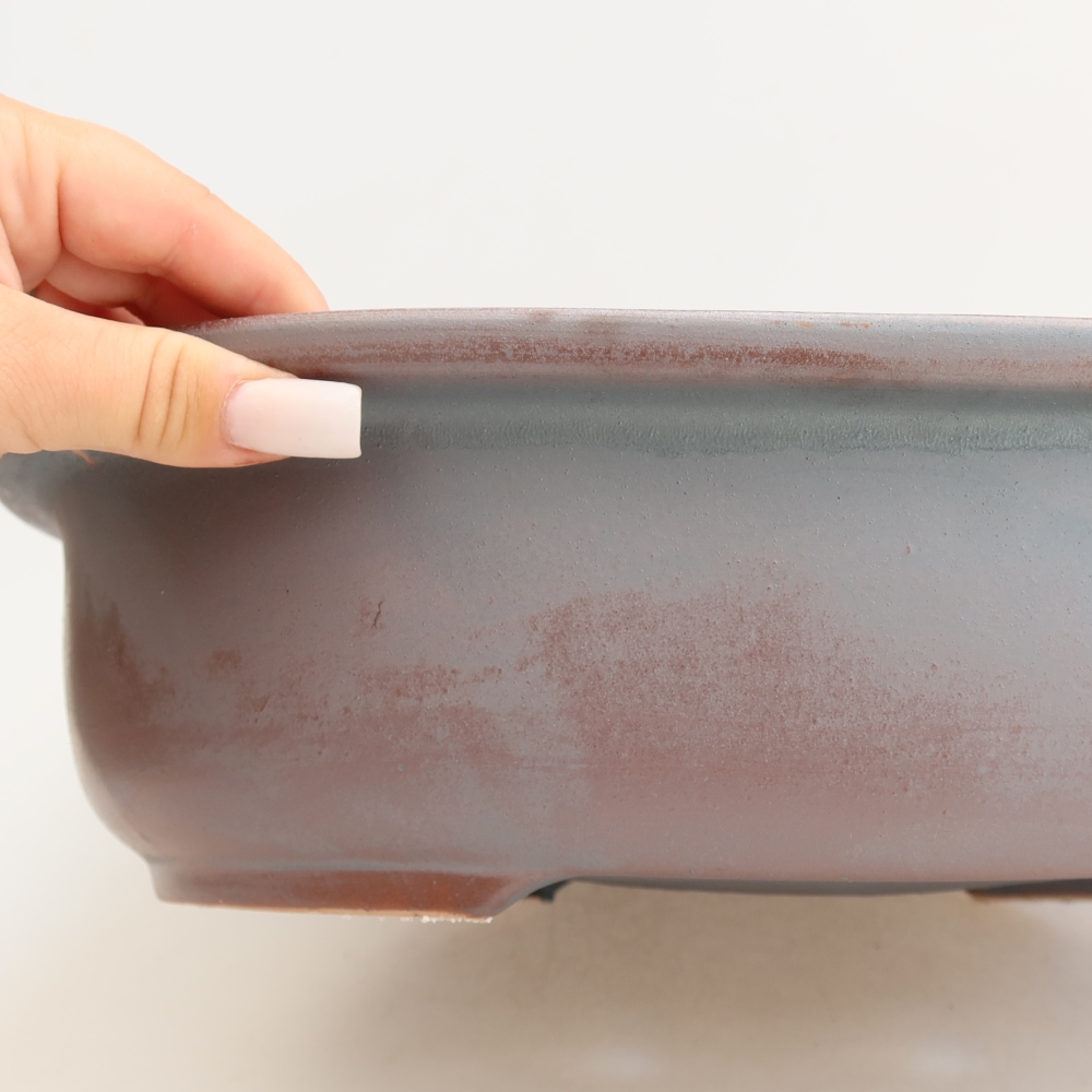 Vaso da bonsai in ceramica 36 x 30 x 9 cm, colore metallizzato