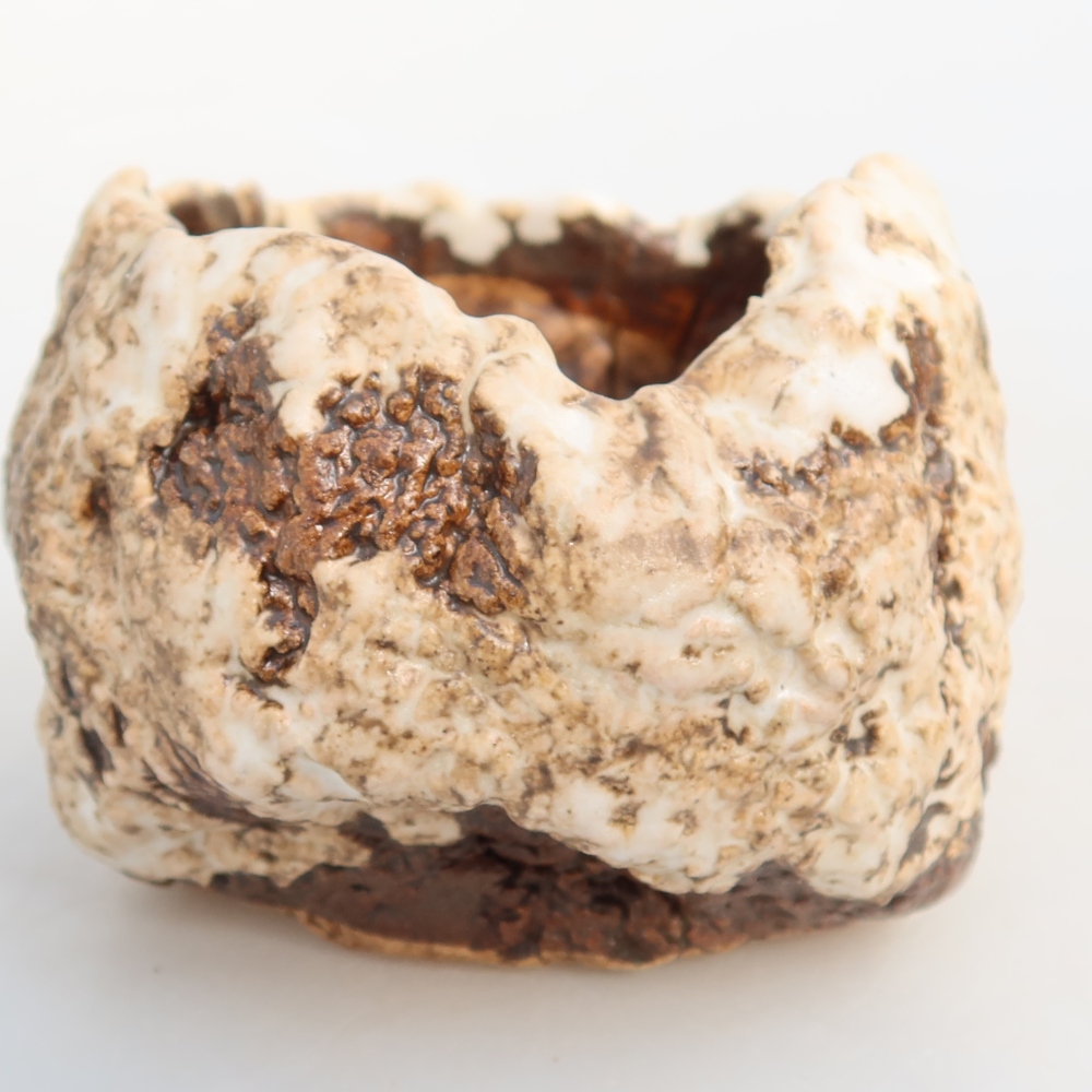 Guscio in ceramica  7 x 7 x 6 cm, colore bianco-marrone