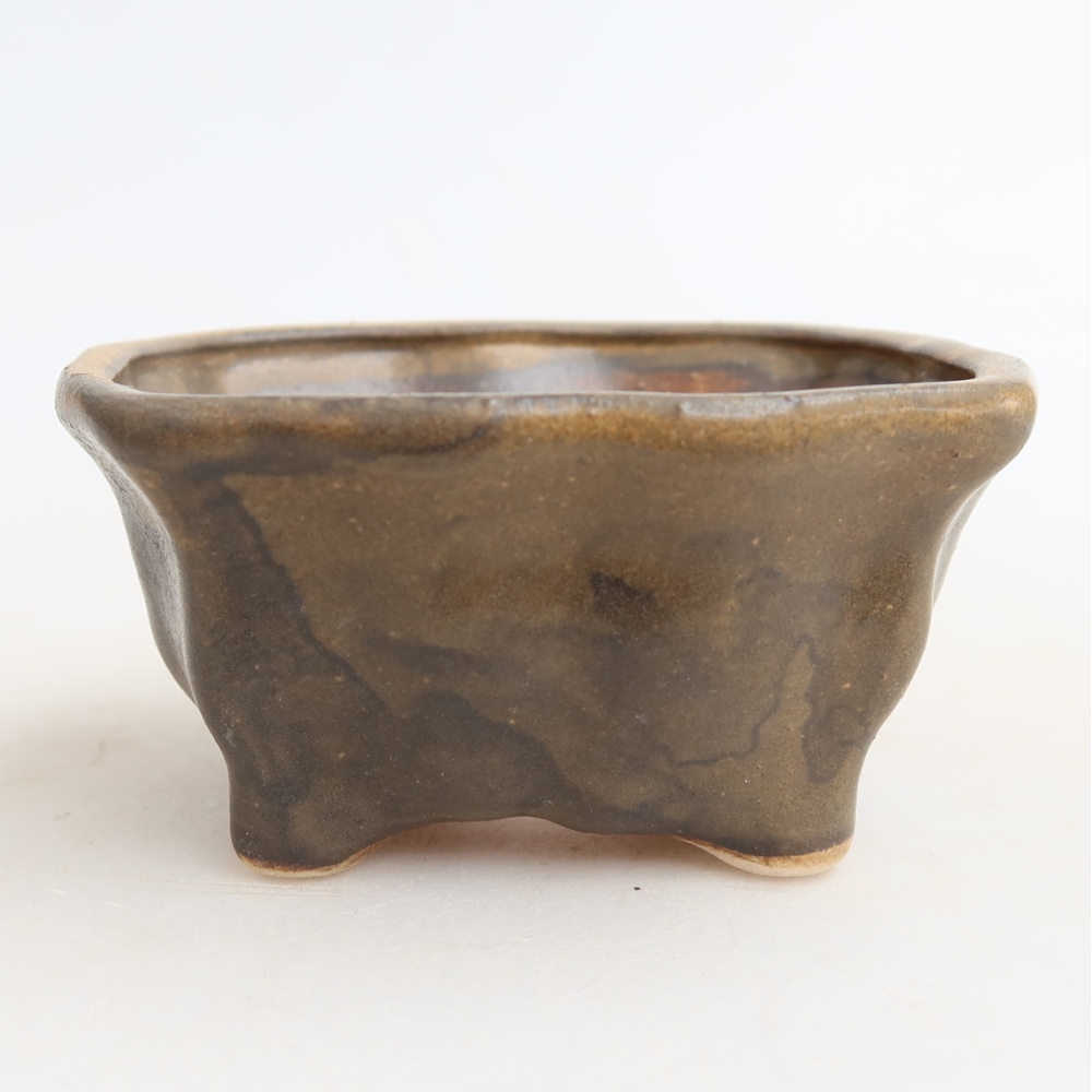 Ciotola per bonsai in ceramica 7 x 7 x 3,5 cm, marrone