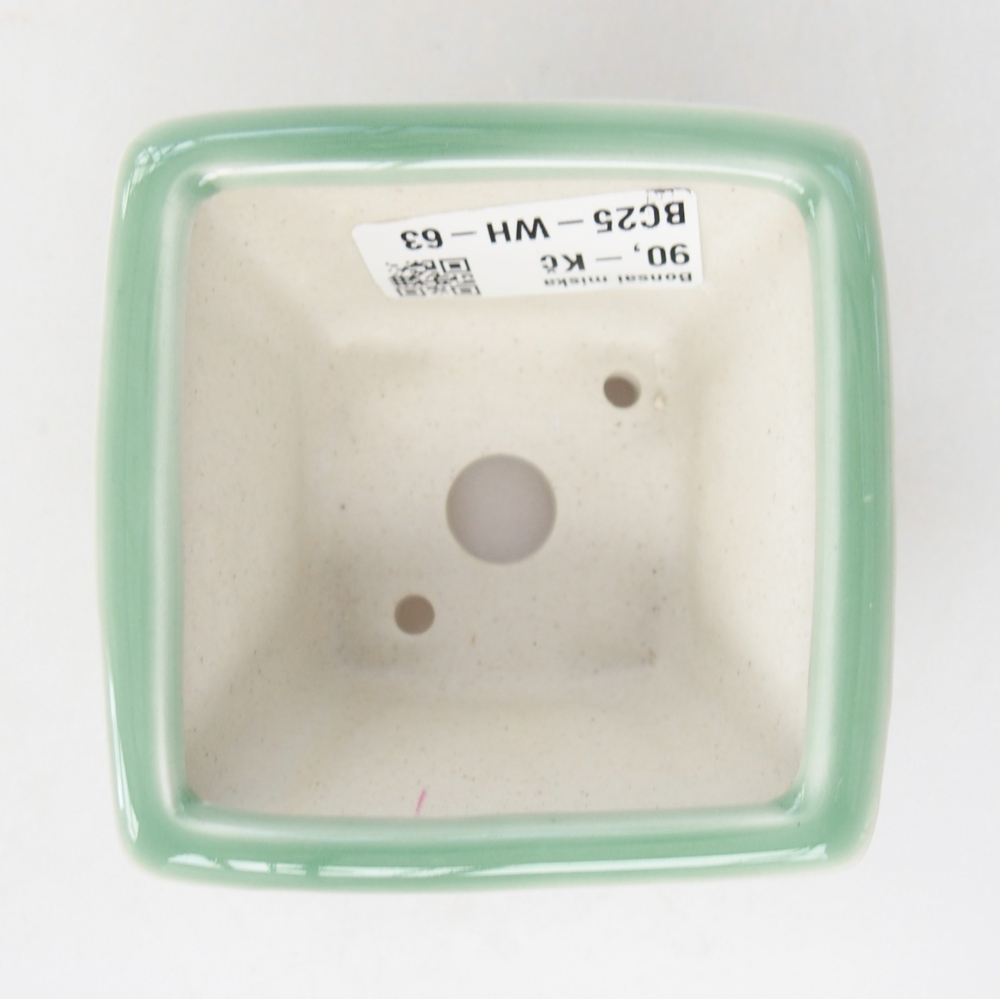 Ciotola per bonsai in ceramica 8,5 x 8,5 x 5 cm, verde