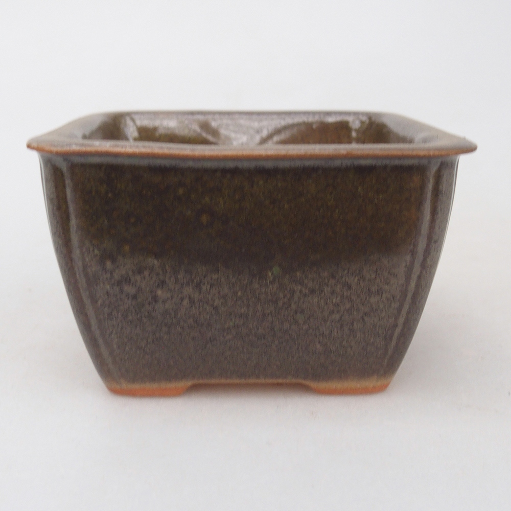 Ciotola per bonsai in ceramica 8,5 x 8,5 x 5 cm, marrone