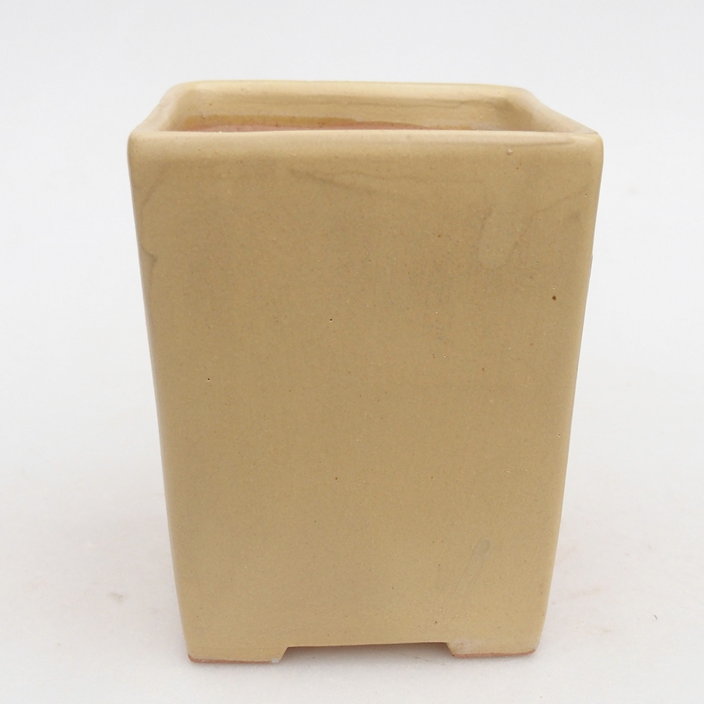Ciotola per bonsai in ceramica 7,5 x 7,5 x 10 cm, colore beige
