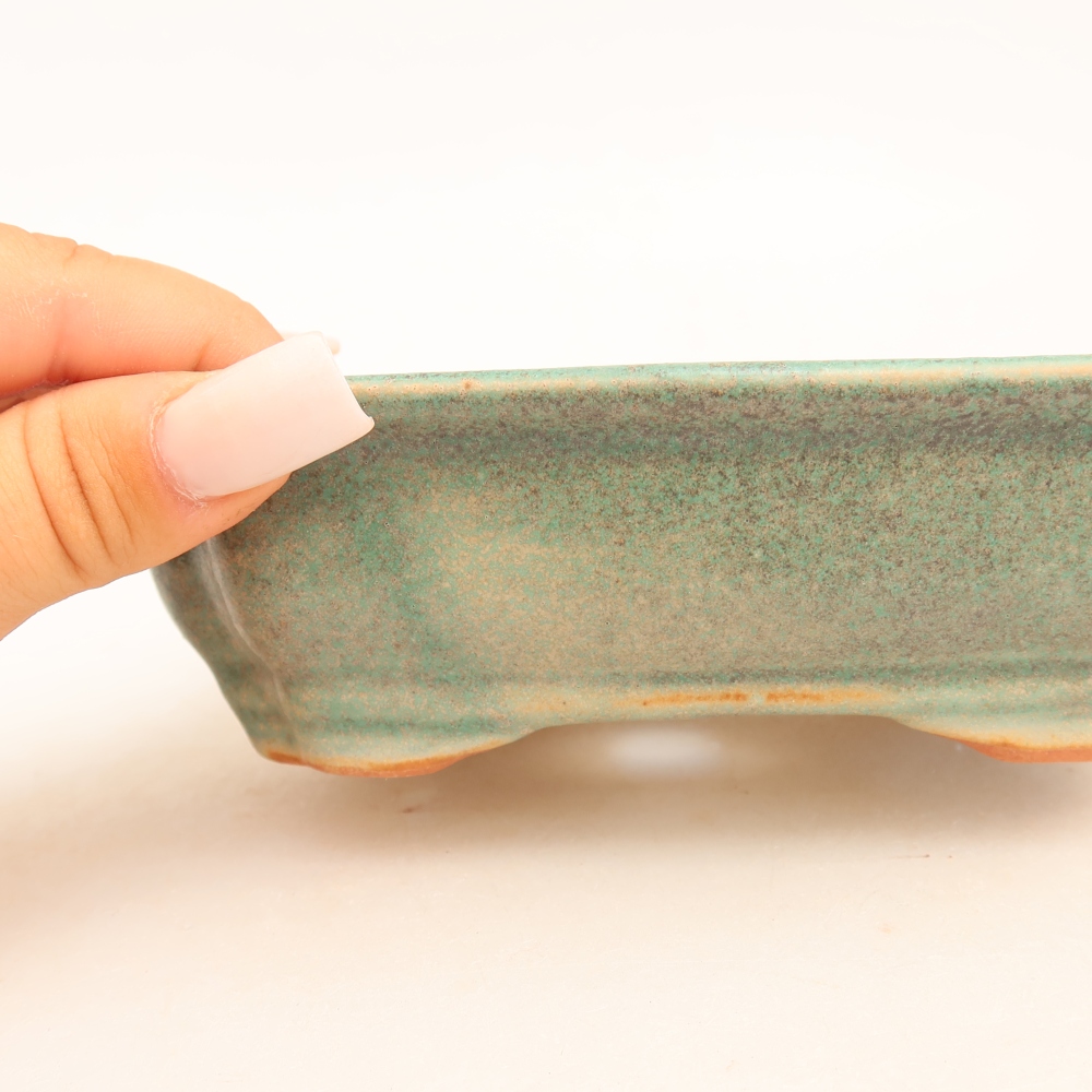 Ciotola per bonsai in ceramica 15,5 x 12 x 4,5 cm, verde