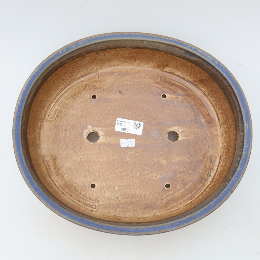 Vaso da bonsai in ceramica 31 x 27 x 7,5 cm, colore blu