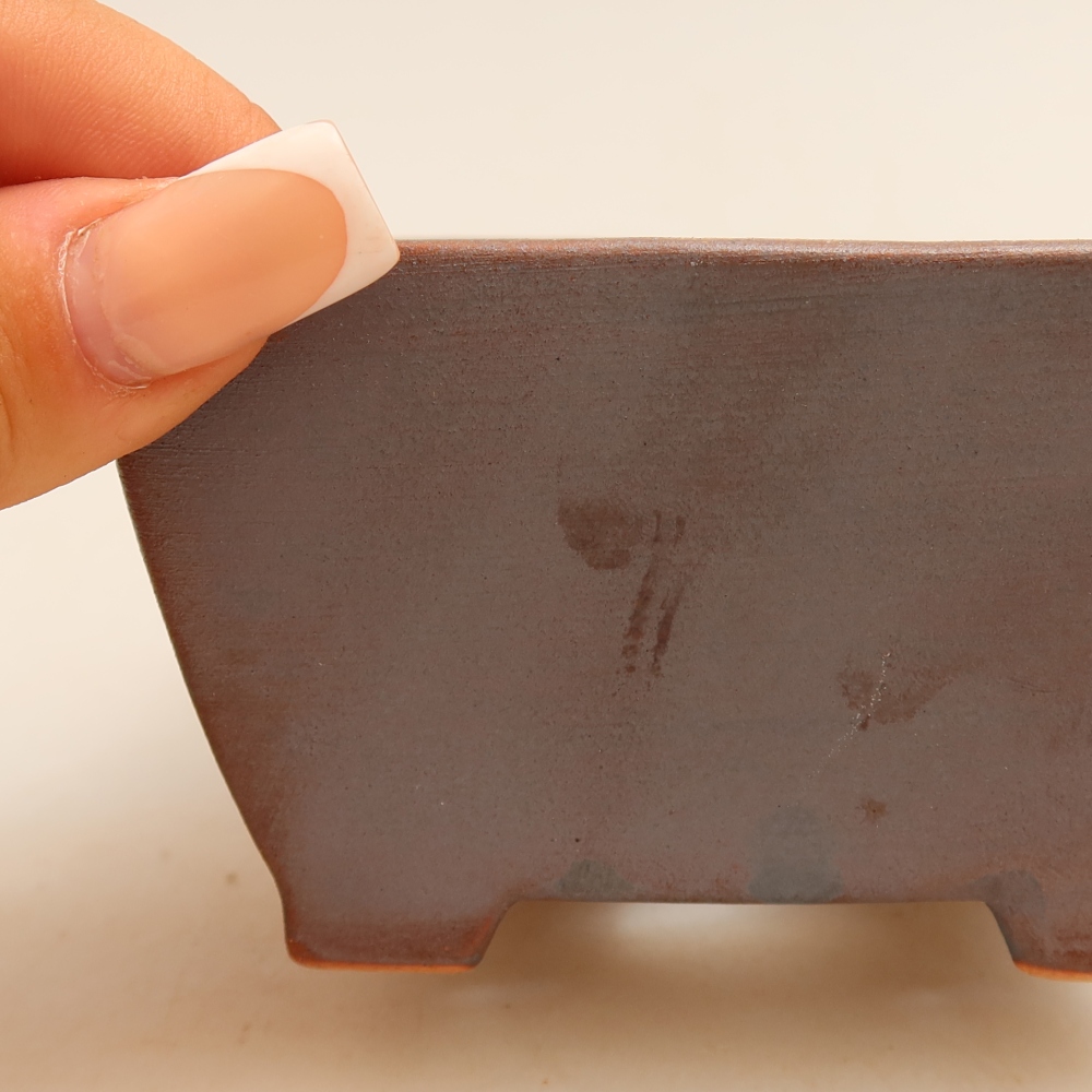 Vaso da bonsai in ceramica 9,5 x 9,5 x 5,5 cm, colore metallizzato