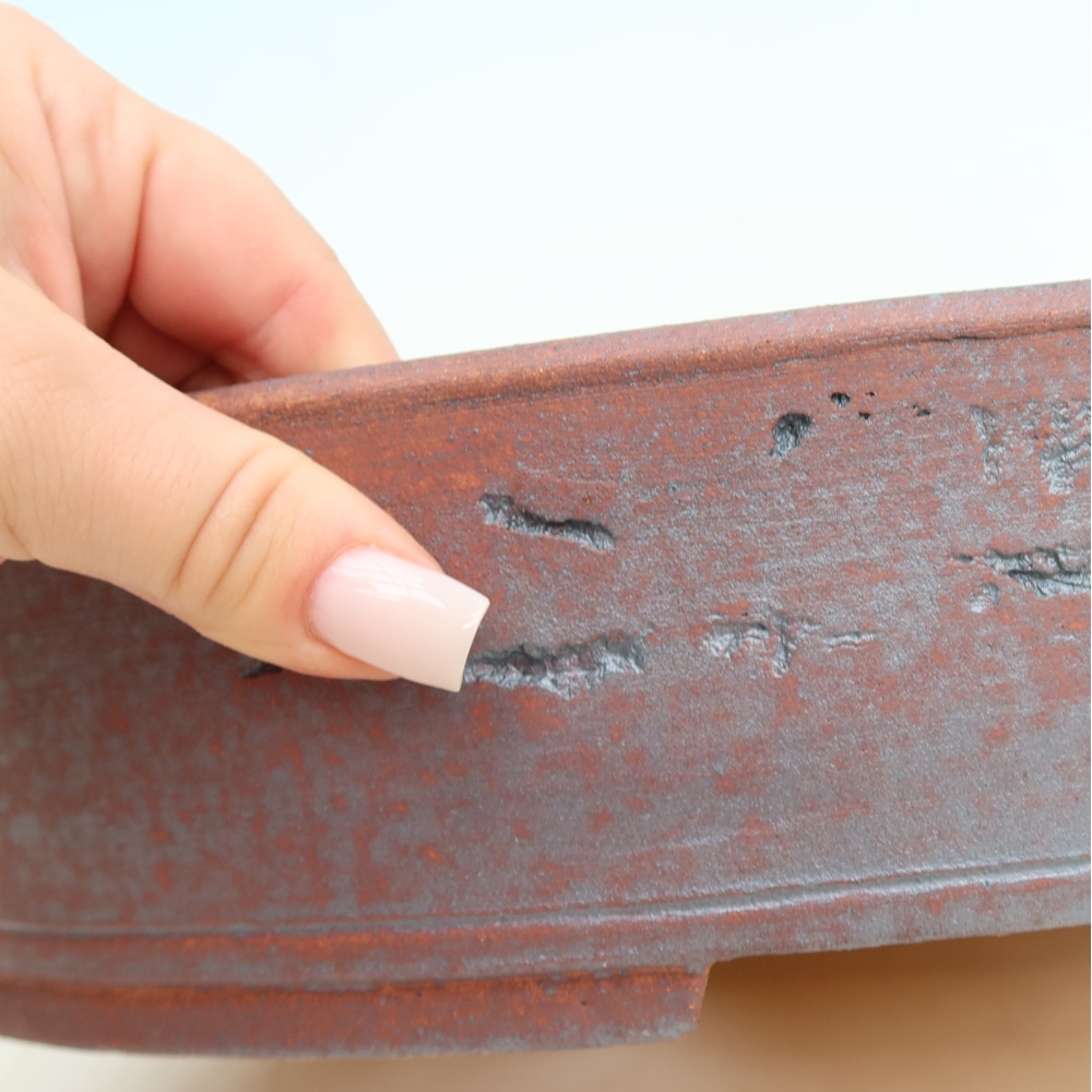 Vaso da bonsai in ceramica 37 x 30 x 7,5 cm, colore metallizzato